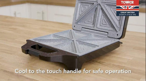 4 Slice Deep Fill Sandwich Maker 1600W Non-Stick Ceramic Toastie Press
