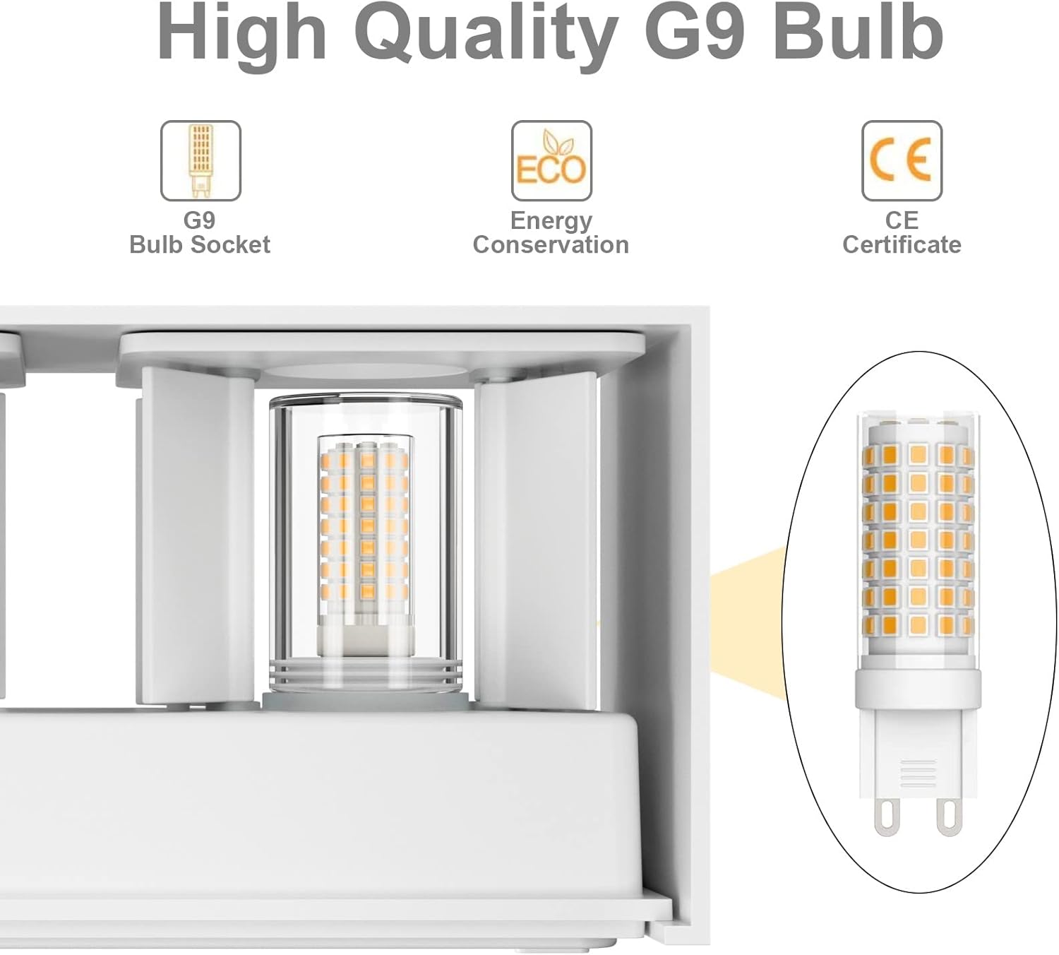 Exterior LED wall sconce with G9 bulbs

