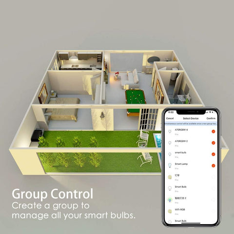 Avatar Controls Smart Bulb, Alexa Light Bulbs B22 Bayonet 9W RGBCW Colour Dimmable Works with Alexa/Google Home, No Hub Required(Updated 3000-6200K Warm and Cool White) [Energy Class F]