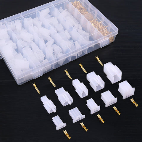 Glarks 580Pcs 2.8mm Pitch 2 3 4 6 9 Pin Wire Connectors Housing Terminal, Male & Female Plug Housing and Pin Header Crimp Wire Terminals Connector Assortment Kit for Motorcycle, Bike, Car, Boats