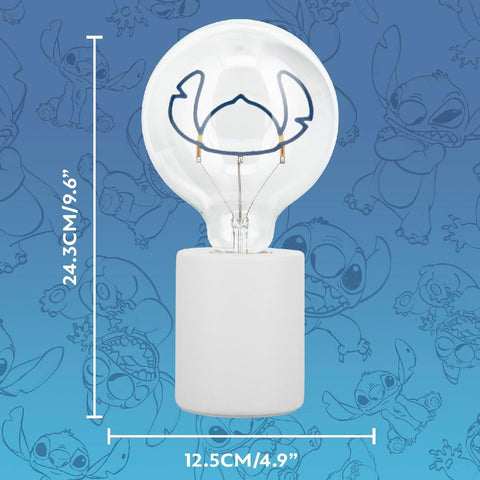 Disney Stitch Decorative LED Neon Bulb Lamp - E27 Glass Lightbulb, Officially Licensed Lilo & Stitch Collectible Gift, Fun Light for Bedrooms & Homes, Blue