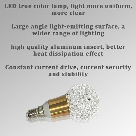 Acrylic Crystal LED Bulb 5W E14 6500K White