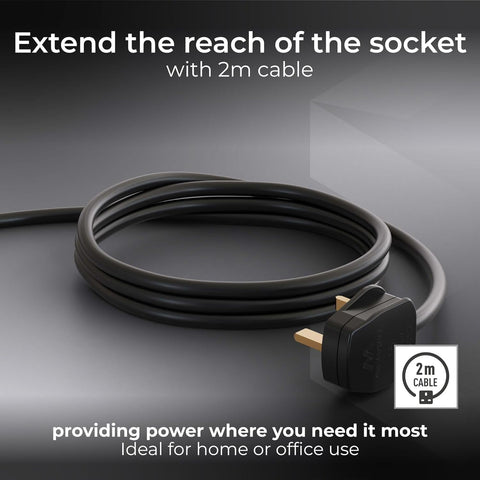 Four Socket Extension Lead 2m 13A Black