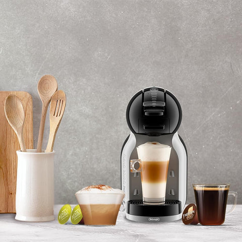 Mini-Me Automatic Coffee Machine by De’Longhi Black & Arctic Grey – Compact Coffee Disc System with 15 Bar Pressure & Eco Mode