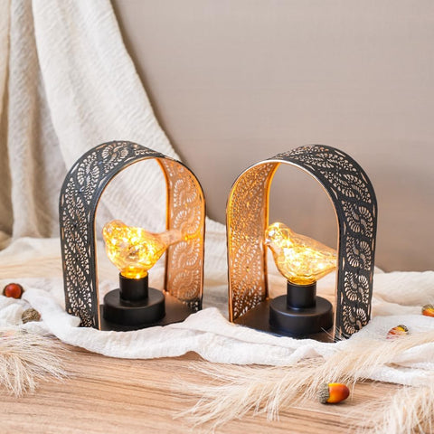 Battery Operated Bird Cage Wall Sconce Set of 2