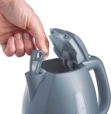 Russell Hobbs Textures Electric Kettle 1.7L – 3kW Fast Boil Cordless Grey Kettle with Perfect Pour Spout & Removable Anti-Scale Filter