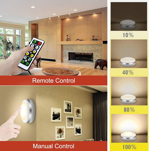 Night Lights 6 Pack Under Cabinet LED Lights with Remote Battery Powered