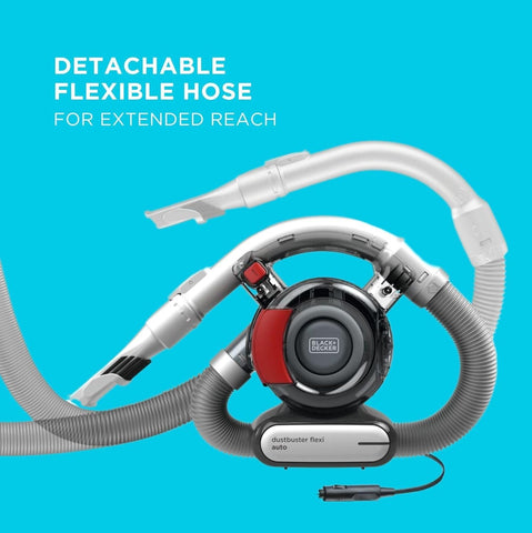BLACK+DECKER Bagless Car Vacuum Cleaner 12V Dustbuster with Flexi Hose