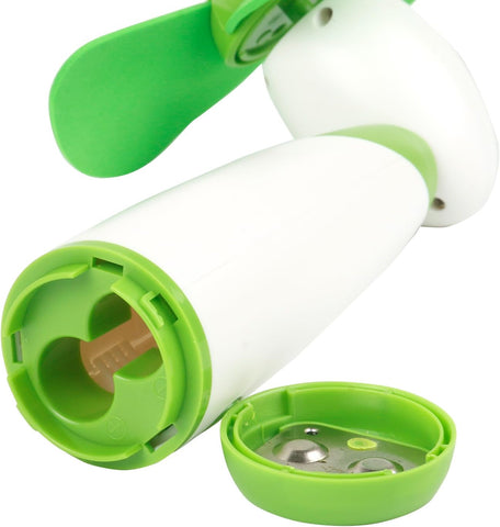 TRIXES Handheld Soft Blade Fan Green Adjustable Head