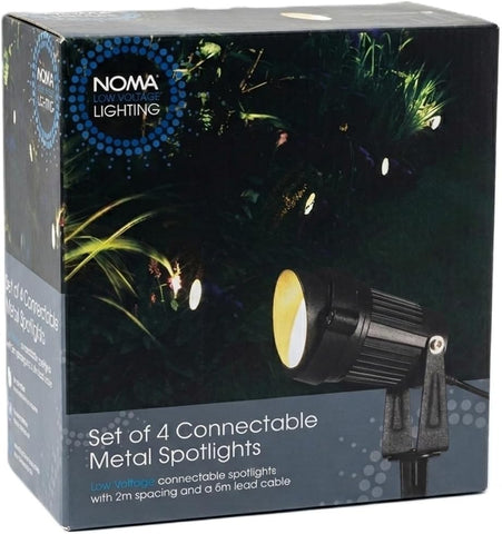 NOMA Black Connectable Outdoor Spotlights (Pack of 4 Lights)