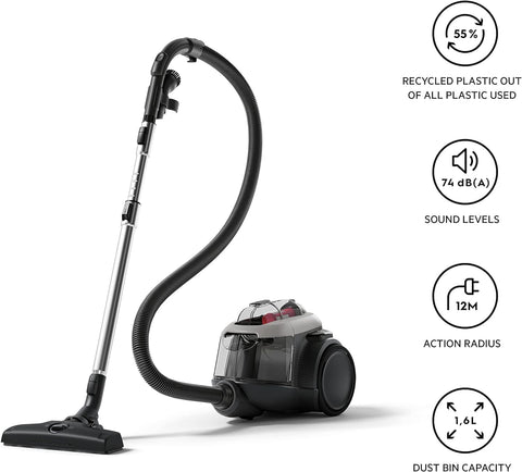 AEG 6000 Bagless Vacuum Cleaner AL61A4UG – 600W Powerful Suction, Pet Hair Remover for Carpet & Hard Floor, Compact & Quiet (74dB)