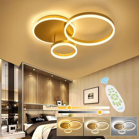 Modern ceiling light fixture with remote control in a room setting