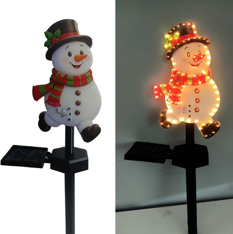 Solar Christmas Lights - 2-Piece Waterproof Outdoor Garden Stake, Warm