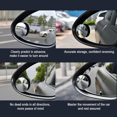 ILYPLUS 2 Pack 360° Rotatable Waterproof Blind Spot Mirrors