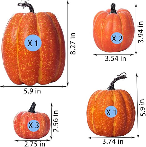 7Pcs Artificial Pumpkin,Fake Pumpkin,Autumn Decoration for Thanksgiving Halloween Christmas