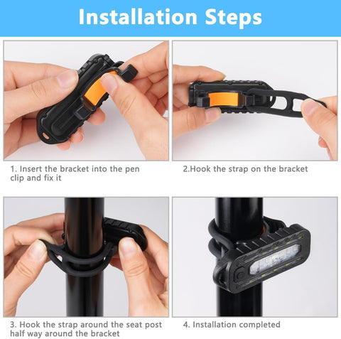 Clip-On Flashlight Running Light – 150 Lumen USB-C Rechargeable Safety Torch with 5 Modes, Hands-Free LED Work Light, IPX4 Waterproof
