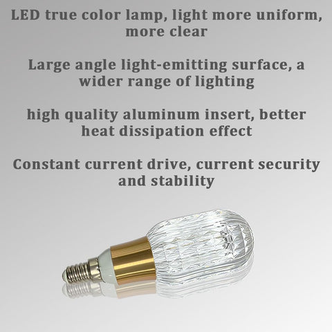 YELANGU Acrylic Crystal Bulb 5W Edison Screw Light 85-265V, 3000K Warm Light, E14 Base Professional Decorative lamp (1 Count E14-B003) [Energy Class F]