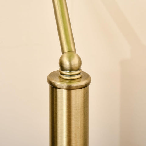 HOMCOM Green Glass Banker’s Table Lamp with Brass Tone Finish – E27 Desk Light for Home Office & Study