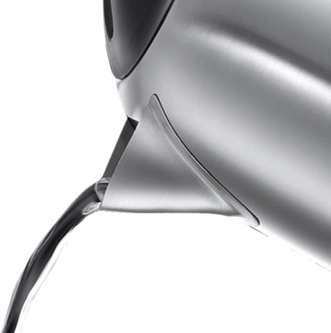 Brushed Stainless Steel & Black 1.7L Electric Kettle – Fast Boil 3KW, Perfect Pour Spout, Removable Anti-Scale Filter – 23910