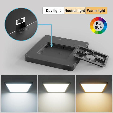 LED Ceiling Light Square, 28W 3200LM, 3 Color Temperature (3000K/4000K/6500K), IP54 Waterproof Flush Mount Light for Bathroom, Bedroom, Kitchen & Hallway