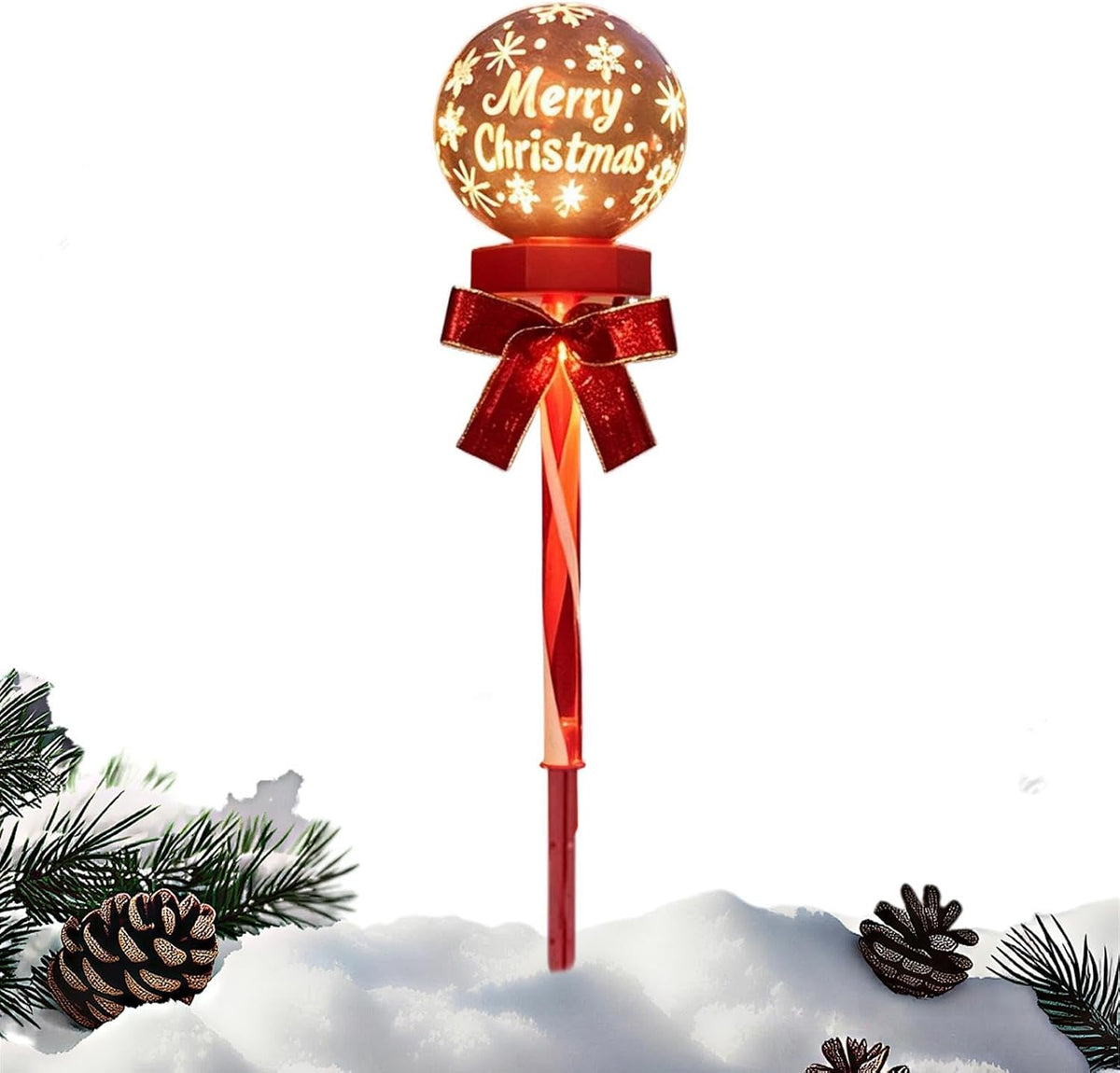Solar Christmas Lights - Snowflake Holiday Decor, Solar Pathway Lights