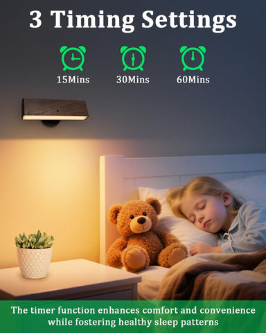 Rechargeable Wall Lights Indoor Set of 2 Wireless Magnetic Sconces Walnut