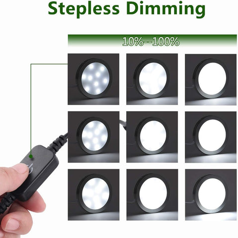 Under Cabinet LED Puck Lighting Kit with Touch Dimmer Switch, 6 Daylight Lights