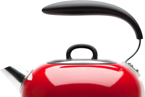 Red Retro Electric Kettle 1.5L – 3000W Fast Boil, Temperature Gauge, Auto Shut-Off, Boil-Dry Protection, Stainless Steel