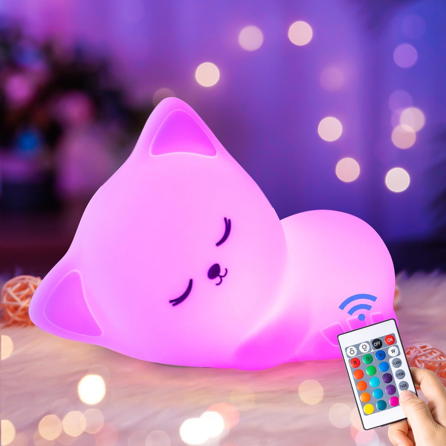 Cloud Night Light 16 Colors+Remote Dimmable Rechargeable