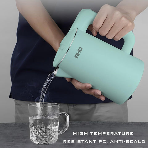 0.8L Small Electric Kettle – 1000W Fast Boil Stainless Steel Travel Teapot, Boil-Dry Protection & Auto Shut-Off – Green