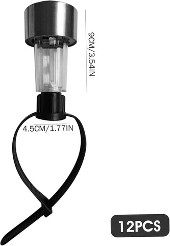 Pathway Lighting, 12 Pack Solar Lights for Chain Link Fence, Waterproof Chain Link Fence Lights Solar Powered with Adjustable Straps for Above Ground Pools, Garden, Patio (Black)
