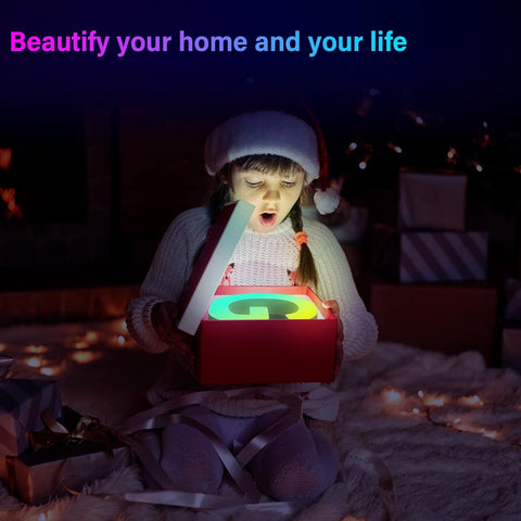 Light Up Letters USB Powered, LED Letter Lights Color Changing Alphabet Sign Gifts for Girls Women Party Birthday Decorations, APP Control, Night Light Christmas Valentine Wall Table Decor - D