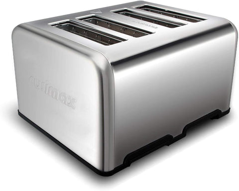 4 Slice Stainless Steel Toaster with Extra-Wide Slots, 6 Browning Settings, Defrost, Reheat & Cancel Functions