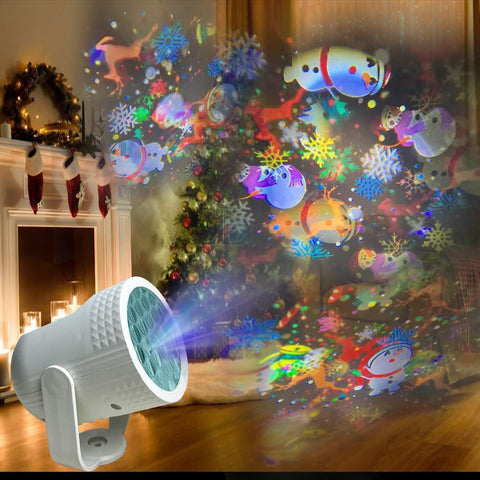 Christmas Projector Light with 20 Rotating Patterns – Colourful LED Christmas Projection Light for Indoor & Outdoor Festive Decorations