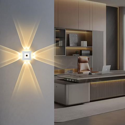 12W LED Wall Lamp – Modern Aluminium Wall Sconce, IP65 Waterproof Outdoor/Indoor Wall Lights 3000K Warm White for Home & Garden