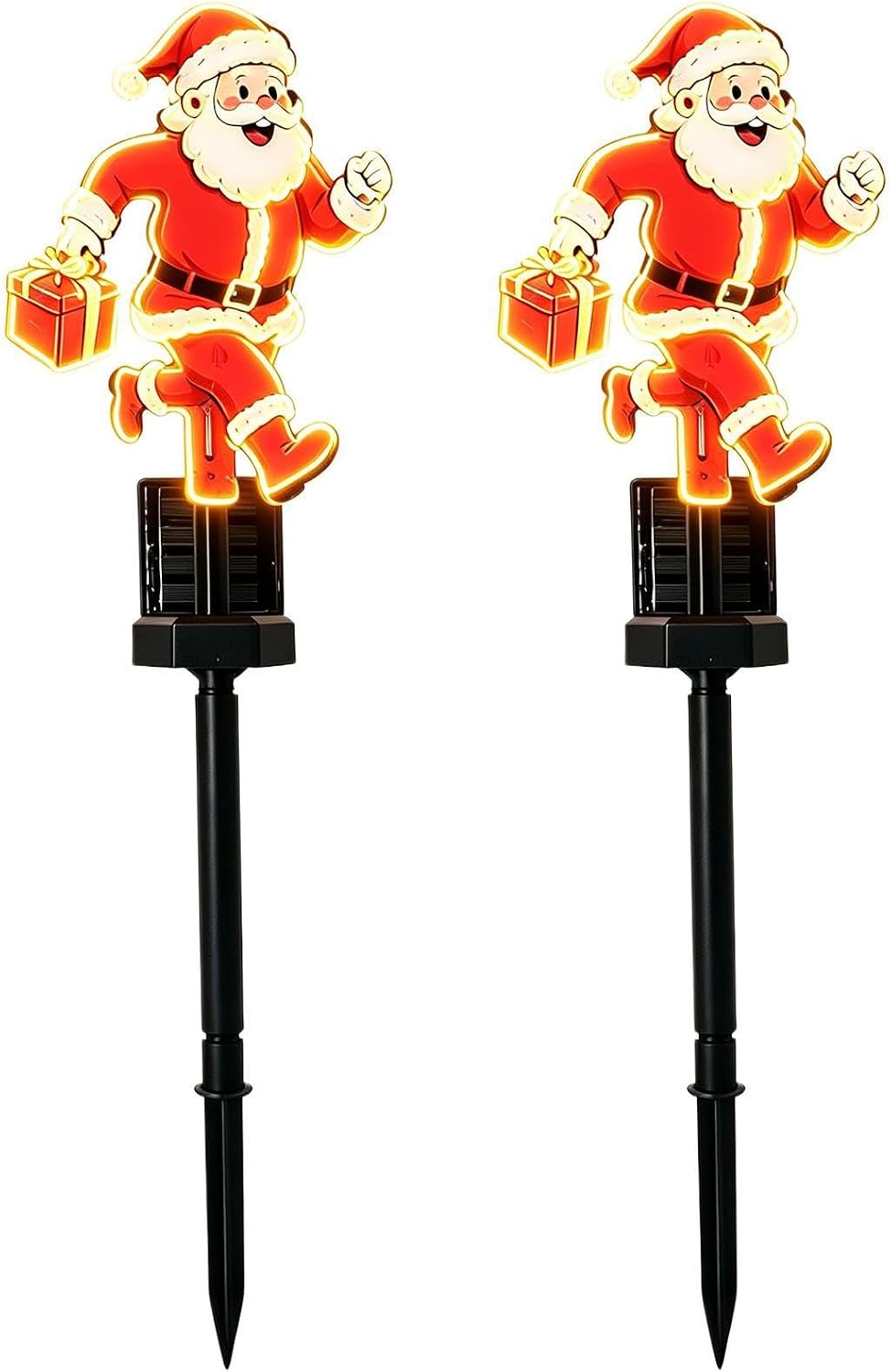 Solar Stake Lights Outdoor Christmas Santa Design Decorative Lighting