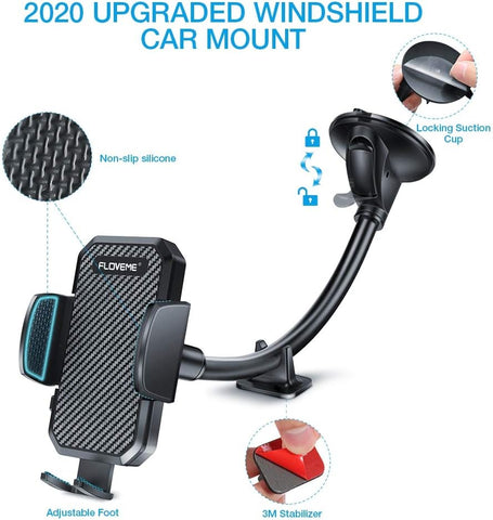 FLOVEME Car Phone Holder Windscreen with Long Gooseneck