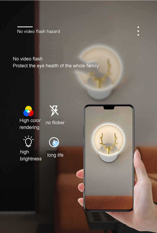 LED Indoor Wall Light, Nordic Minimalist Led Indoor Wall Light, Neutral Light Creative Geometry Wall Sconces Luminaire, Golden Deer Self (Color : A)