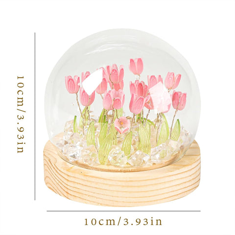 20 Tulips Flower Night Lamp with Fairy Lights – Cute Battery Powered Bedroom Decor Gift