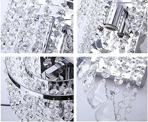 Crystal Wall Light with Stainless Steel Base and Crystal Chain