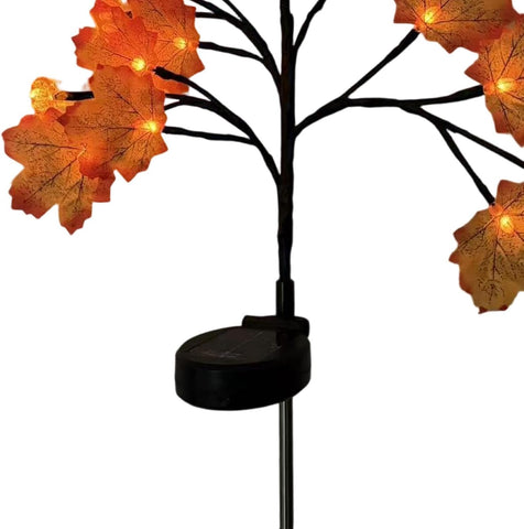 Fall Solar Lights Outdoor Decorative Maple Leaves Waterproof Thanksgiving