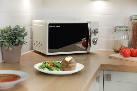 17L 700W Cream Solo Microwave with 5 Power Levels, Timer & Defrost