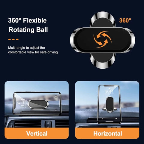 GRILLIN 360° Magnetic Car Phone Holder Dashboard Mount for iPhone Samsung Xiaomi Huawei (2 Pack)