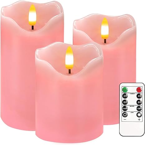 Halloween Flickering Flameless Candles, Set of 3 Candle Lamp with Remote Maple Leaf Battery Operated LED Candle with Timer, Real Wax Pillar Candles Lights Decor for Halloween Fall Thanksgiving Home