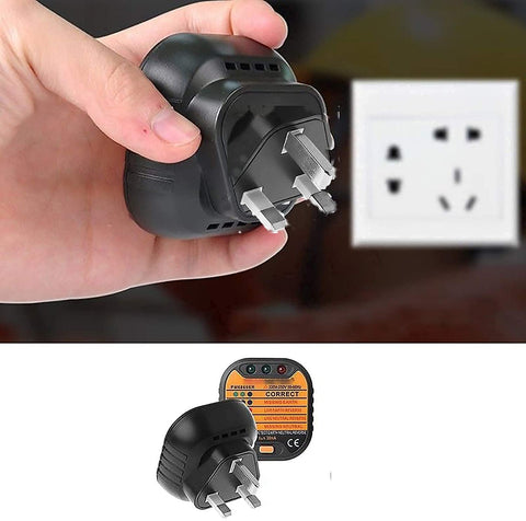 Automatic Electric Socket Tester Outlet Tester Polarity Check Meter Neutral Live Earth Wire Testing with UK Plug