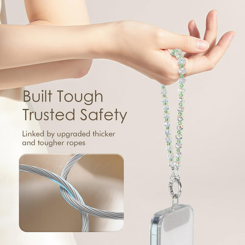 Crystal Glitter Phone Charm Strap – Bling Green