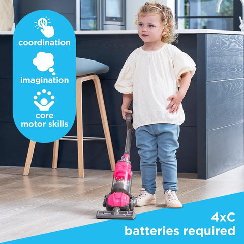 Casdon Dyson Ball Toy Vacuum Cleaner | Realistic Mini Dyson Replica For Kids 3+ | Twist & Turn Play Hoover With Sounds – Pink