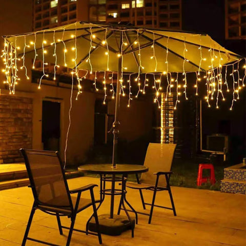 10m 400 LED Icicle Christmas Lights – Warm White Outdoor Fairy String Lights with 8 Modes, Timer & Connectable Design for Roofs, Gutters, Gardens & Parties - Turn Your Home Into a Cosy Christmas Welcome