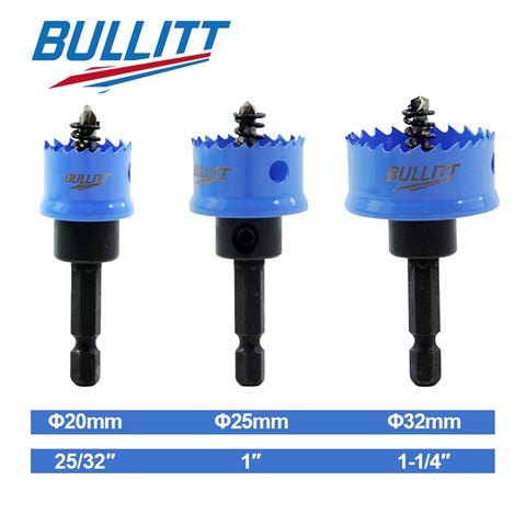 Bullitt Impact Hole Saw Set 20–32Mm 3Pcs M42 Hss Bi-Metal Hex Shank Cutter Kit For Stainless Steel Mild Steel Aluminium Drilling
