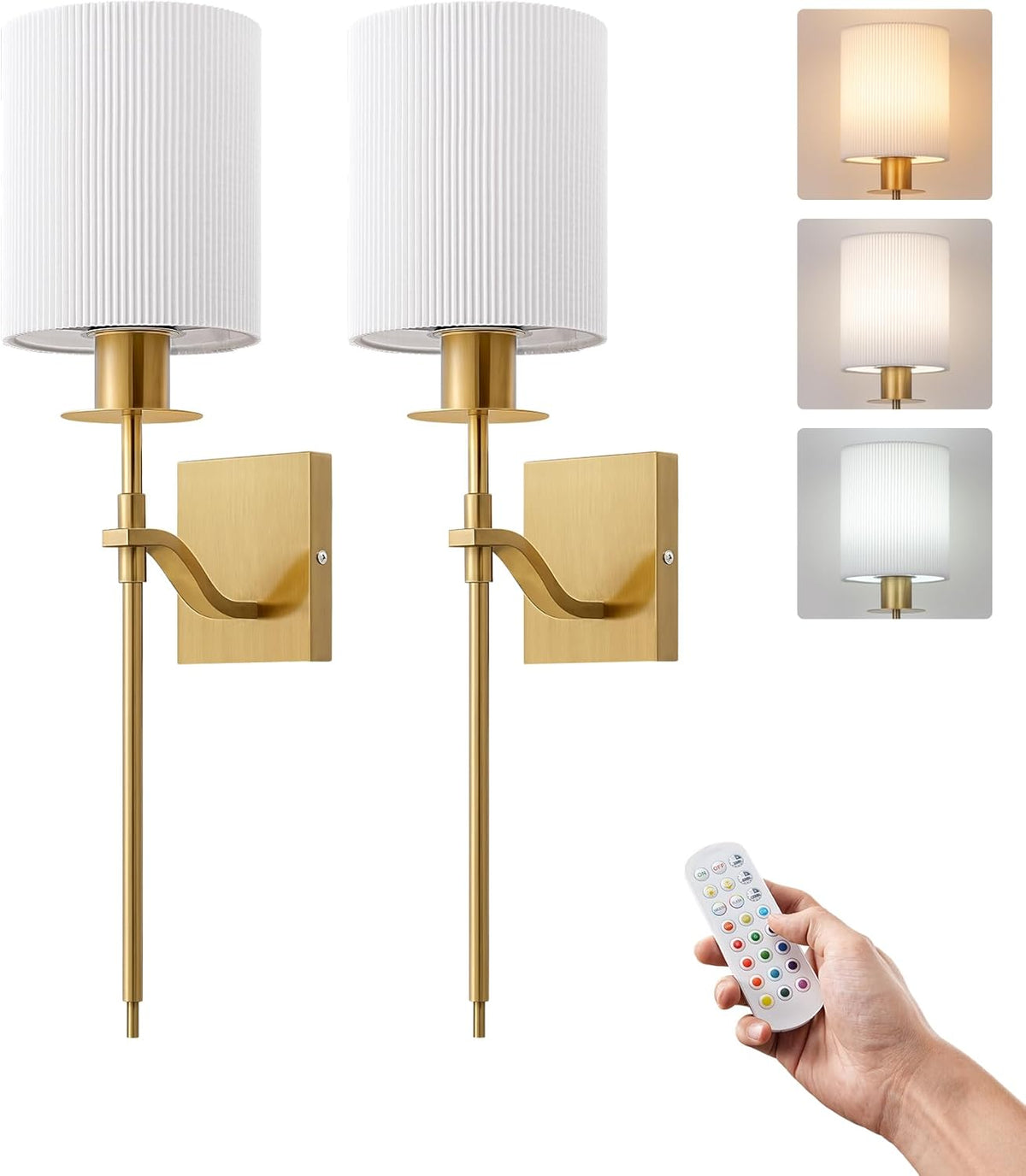 Rechargeable Battery Wall Lights 2 Pack Bronze